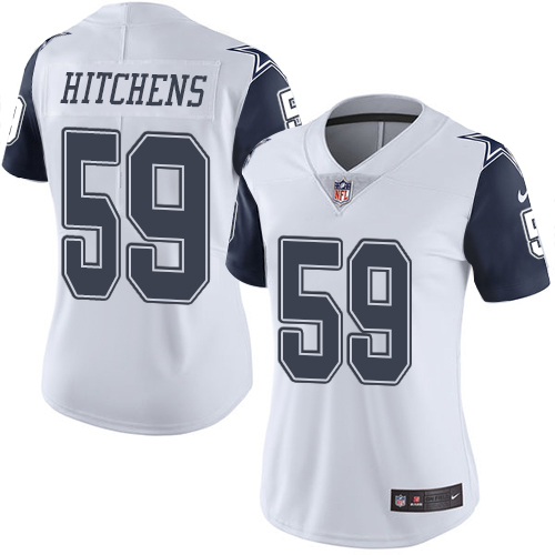 Women's Nike Dallas Cowboys #59 Anthony Hitchens Limited White Rush Vapor Untouchable NFL Jersey