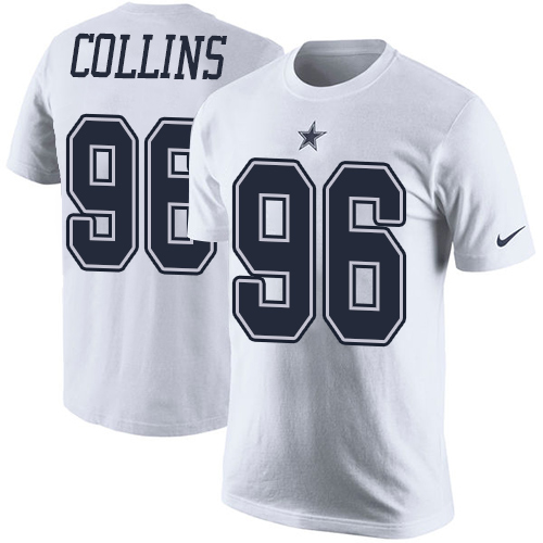 NFL Men's Nike Dallas Cowboys #96 Maliek Collins White Rush Pride Name & Number T-Shirt
