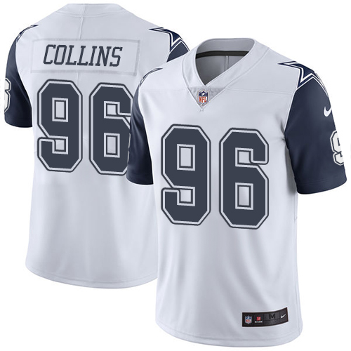 Men's Nike Dallas Cowboys #96 Maliek Collins Limited White Rush Vapor Untouchable NFL Jersey