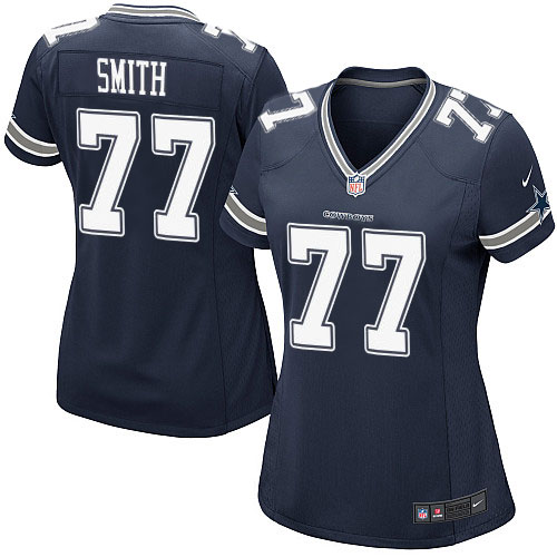 Women's Nike Dallas Cowboys #77 Tyron Smith Game Navy Blue Team Color NFL Jersey