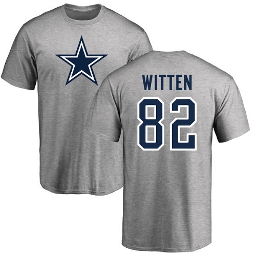 NFL Nike Dallas Cowboys #82 Jason Witten Ash Name & Number Logo T-Shirt