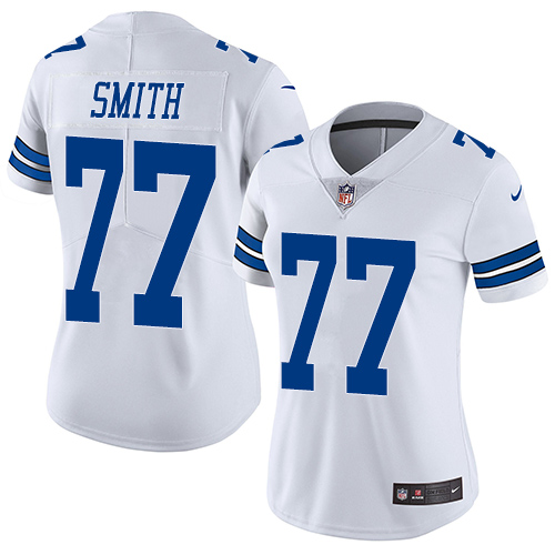 Women's Nike Dallas Cowboys #77 Tyron Smith White Vapor Untouchable Elite Player NFL Jersey