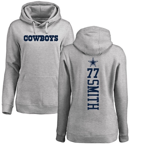 NFL Women's Nike Dallas Cowboys #77 Tyron Smith Ash Backer Pullover Hoodie
