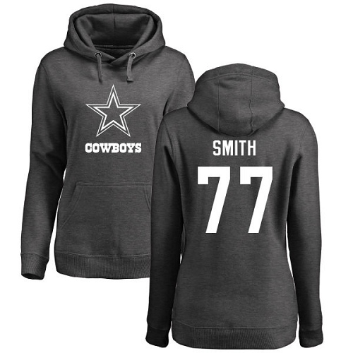 NFL Women's Nike Dallas Cowboys #77 Tyron Smith Ash One Color Pullover Hoodie