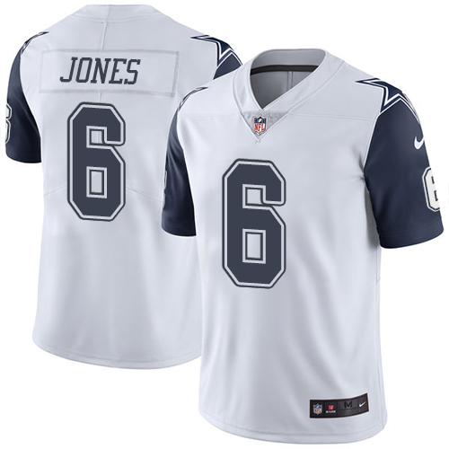 Men's Nike Dallas Cowboys #6 Chris Jones Limited White Rush Vapor Untouchable NFL Jersey