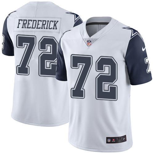 Men's Nike Dallas Cowboys #72 Travis Frederick Limited White Rush Vapor Untouchable NFL Jersey