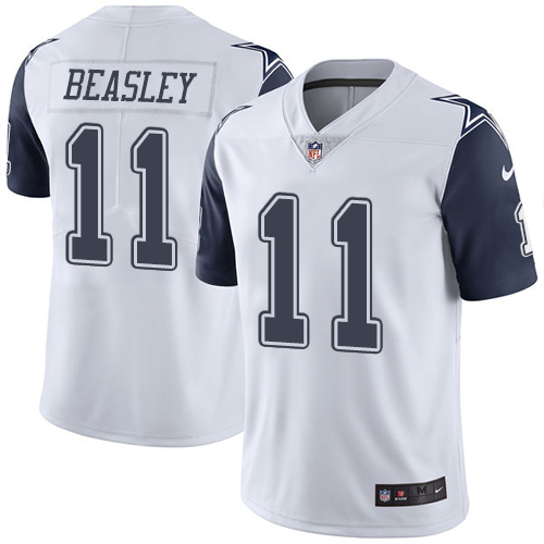 Men's Nike Dallas Cowboys #11 Cole Beasley Limited White Rush Vapor Untouchable NFL Jersey