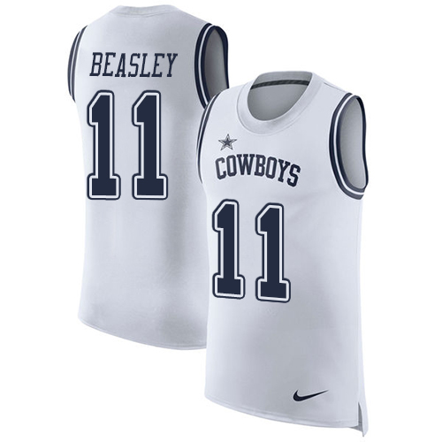 Men's Nike Dallas Cowboys #11 Cole Beasley White Rush Player Name & Number Tank Top NFL Jersey