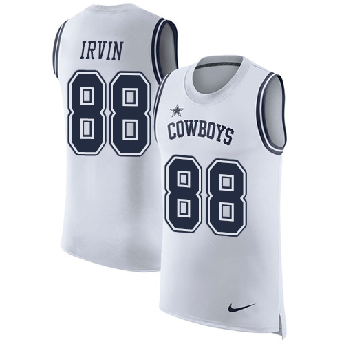 Men's Nike Dallas Cowboys #88 Michael Irvin White Rush Player Name & Number Tank Top NFL Jersey