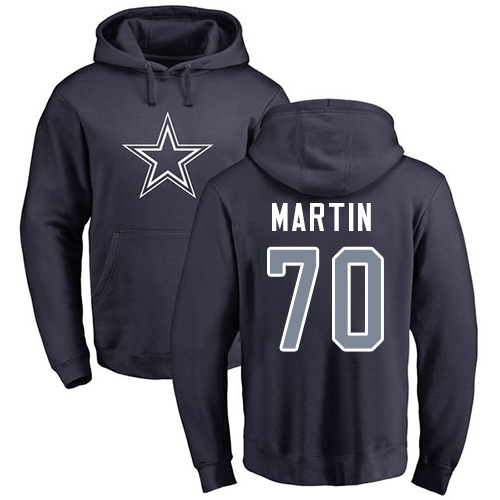 NFL Nike Dallas Cowboys #70 Zack Martin Navy Blue Name & Number Logo Pullover Hoodie
