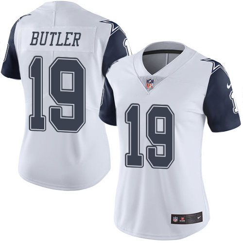 Women's Nike Dallas Cowboys #19 Brice Butler Limited White Rush Vapor Untouchable NFL Jersey