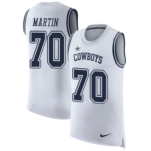 Men's Nike Dallas Cowboys #70 Zack Martin White Rush Player Name & Number Tank Top NFL Jersey