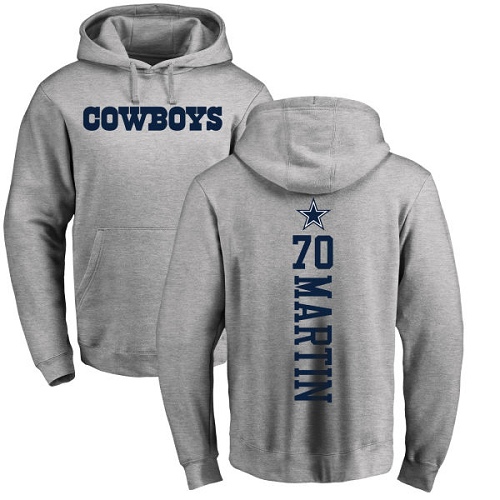 NFL Nike Dallas Cowboys #70 Zack Martin Ash Backer Pullover Hoodie
