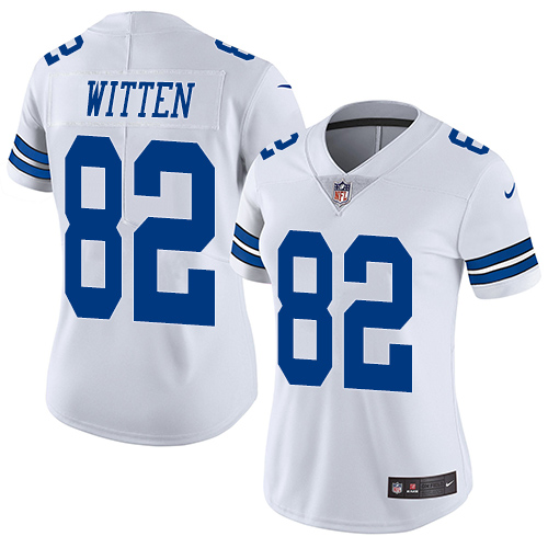 Women's Nike Dallas Cowboys #82 Jason Witten White Vapor Untouchable Elite Player NFL Jersey