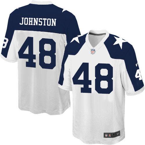 Men's Nike Dallas Cowboys #48 Daryl Johnston Game White Throwback Alternate NFL Jersey