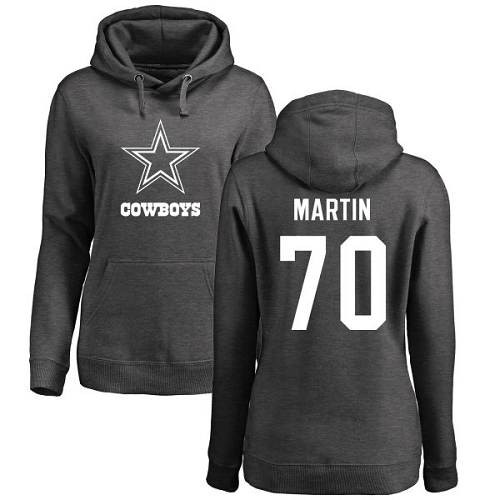 NFL Women's Nike Dallas Cowboys #70 Zack Martin Ash One Color Pullover Hoodie