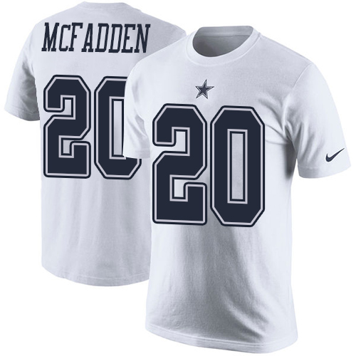 NFL Men's Nike Dallas Cowboys #20 Darren McFadden White Rush Pride Name & Number T-Shirt