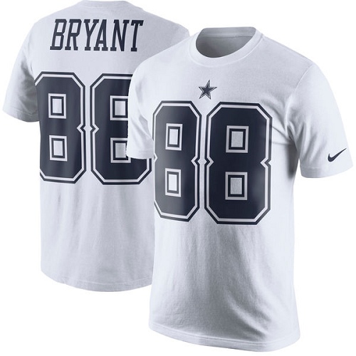 NFL Men's Nike Dallas Cowboys #88 Dez Bryant White Rush Pride Name & Number T-Shirt