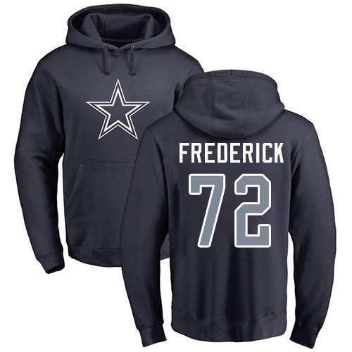 NFL Nike Dallas Cowboys #72 Travis Frederick Navy Blue Name & Number Logo Pullover Hoodie