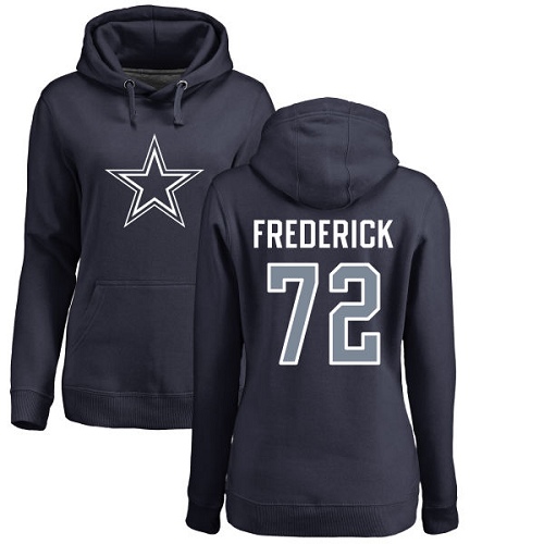 NFL Women's Nike Dallas Cowboys #72 Travis Frederick Navy Blue Name & Number Logo Pullover Hoodie