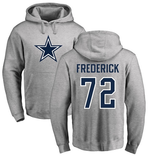 NFL Nike Dallas Cowboys #72 Travis Frederick Ash Name & Number Logo Pullover Hoodie