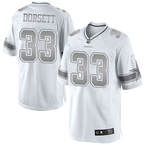 Men's Nike Dallas Cowboys #33 Tony Dorsett Limited White Platinum NFL Jersey