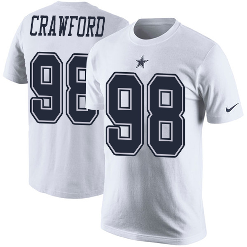 NFL Men's Nike Dallas Cowboys #98 Tyrone Crawford White Rush Pride Name & Number T-Shirt