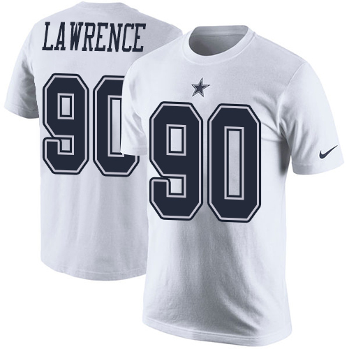 NFL Men's Nike Dallas Cowboys #90 Demarcus Lawrence White Rush Pride Name & Number T-Shirt