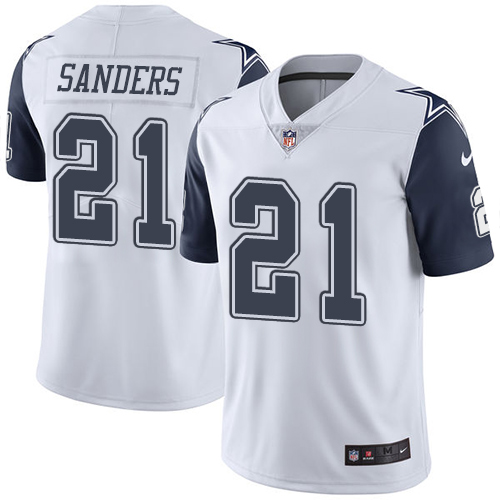 Men's Nike Dallas Cowboys #21 Deion Sanders Limited White Rush Vapor Untouchable NFL Jersey