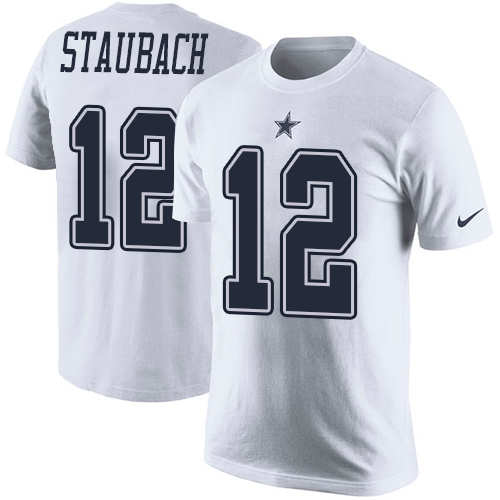 NFL Men's Nike Dallas Cowboys #12 Roger Staubach White Rush Pride Name & Number T-Shirt