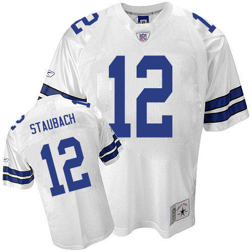 Reebok Dallas Cowboys #12 Roger Staubach Authentic White Legend Throwback NFL Jersey