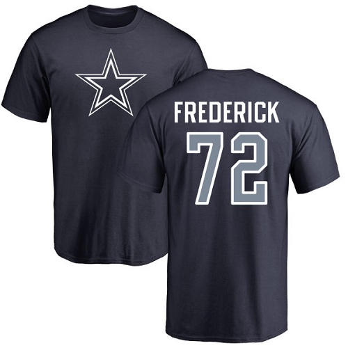 NFL Nike Dallas Cowboys #72 Travis Frederick Navy Blue Name & Number Logo T-Shirt