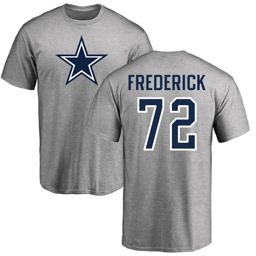 NFL Nike Dallas Cowboys #72 Travis Frederick Ash Name & Number Logo T-Shirt