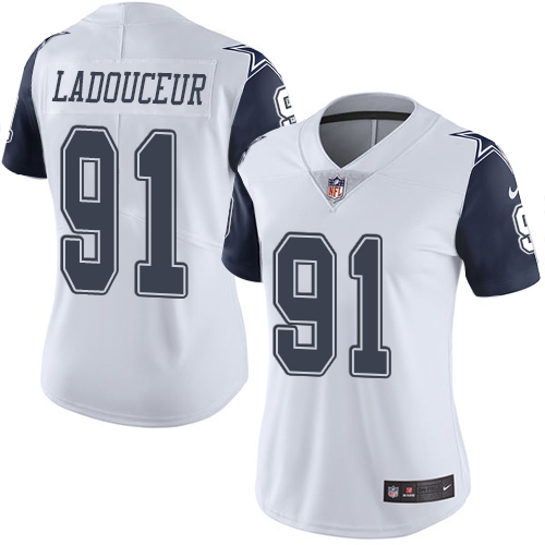 Women's Nike Dallas Cowboys #91 L. P. Ladouceur Limited White Rush Vapor Untouchable NFL Jersey