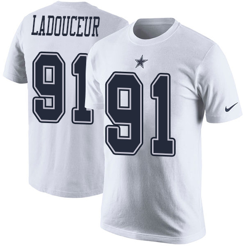NFL Men's Nike Dallas Cowboys #91 L. P. Ladouceur White Rush Pride Name & Number T-Shirt