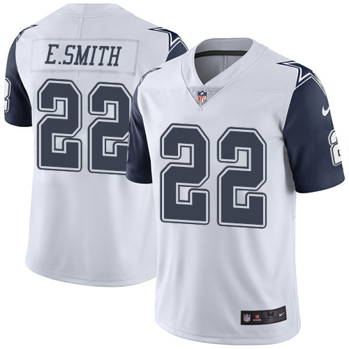 Youth Nike Dallas Cowboys #22 Emmitt Smith Limited White Rush Vapor Untouchable NFL Jersey