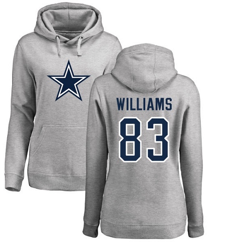 NFL Women's Nike Dallas Cowboys #83 Terrance Williams Ash Name & Number Logo Pullover Hoodie