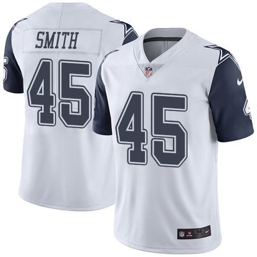 Youth Nike Dallas Cowboys #45 Rod Smith Limited White Rush Vapor Untouchable NFL Jersey