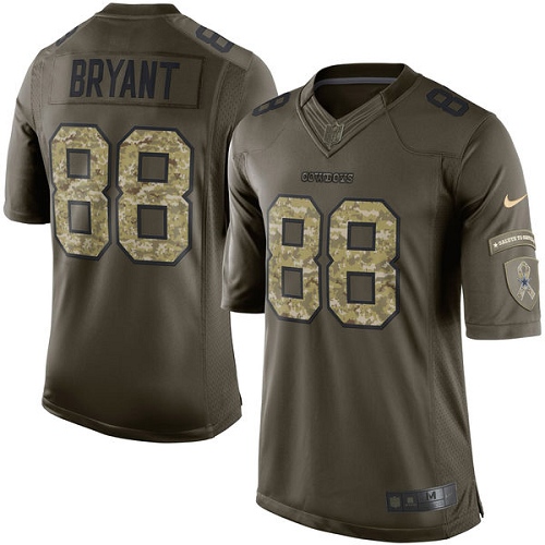 Youth Nike Dallas Cowboys #88 Dez Bryant Limited Green Salute to Service NFL Jersey