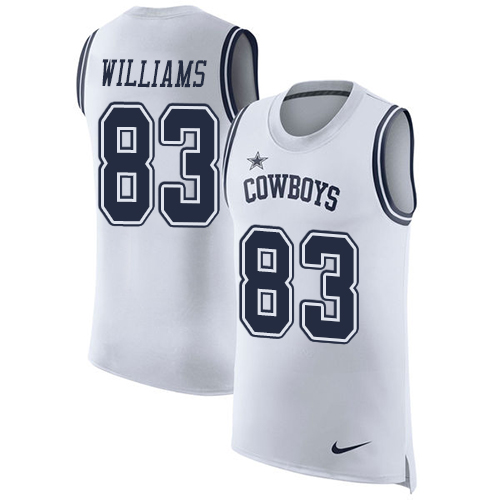 Men's Nike Dallas Cowboys #83 Terrance Williams White Rush Player Name & Number Tank Top NFL Jersey