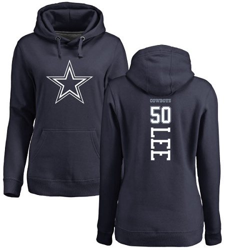 NFL Women's Nike Dallas Cowboys #50 Sean Lee Navy Blue Backer Pullover Hoodie