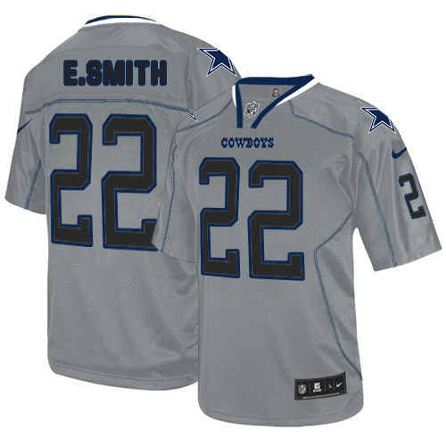 Men's Nike Dallas Cowboys #22 Emmitt Smith Elite Lights Out Grey NFL Jersey