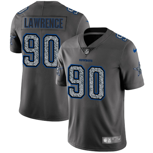 Youth Nike Dallas Cowboys #90 Demarcus Lawrence Gray Static Vapor Untouchable Game NFL Jersey