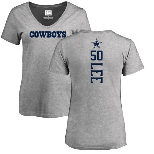 NFL Women's Nike Dallas Cowboys #50 Sean Lee Ash Backer V-Neck T-Shirt