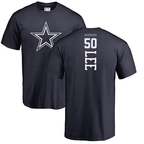 NFL Nike Dallas Cowboys #50 Sean Lee Navy Blue Backer T-Shirt