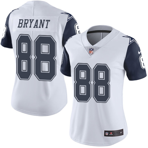 Women's Nike Dallas Cowboys #88 Dez Bryant Limited White Rush Vapor Untouchable NFL Jersey