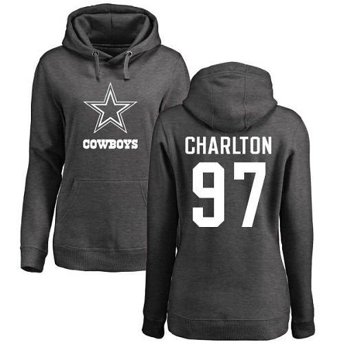 NFL Women's Nike Dallas Cowboys #97 Taco Charlton Ash One Color Pullover Hoodie
