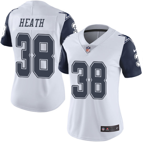 Women's Nike Dallas Cowboys #38 Jeff Heath Limited White Rush Vapor Untouchable NFL Jersey