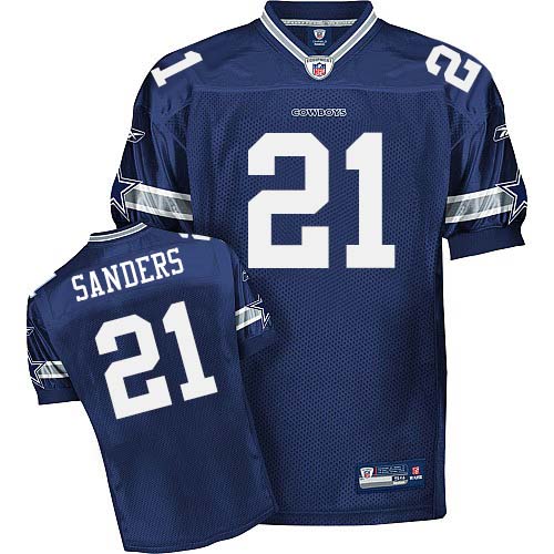 Reebok Dallas Cowboys #21 Deion Sanders Navy Blue Team Color Authentic Throwback NFL Jersey