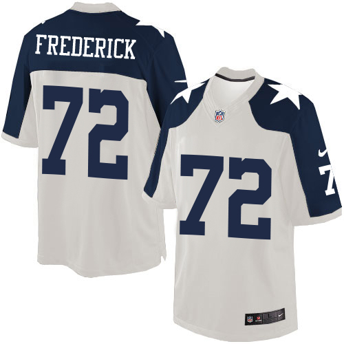 Men's Nike Dallas Cowboys #72 Travis Frederick Limited White Throwback Alternate NFL Jersey